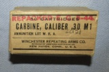 NOS .30 Cal. M1 Carbine Ammo-50 Rounds In Original Box