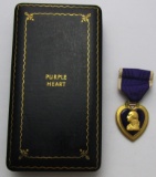 WW2 Period Purple Heart Medal With Case-Slot Brooch