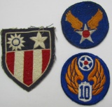 3pcs-WW2 U.S. Army Air Force CBI Theater Patch Grouping