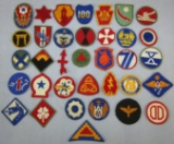 35pcs-Original WW2 embroidered Cut Edge Patches-A few Are Uncommon