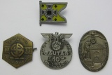 4pc-Misc Pre WWII German Rally Badges/Standarte Pin