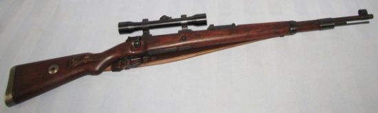 Late War K98 Bolt Action 8mm Rifle By BNZ. With Sniper Scope/Leather Sling