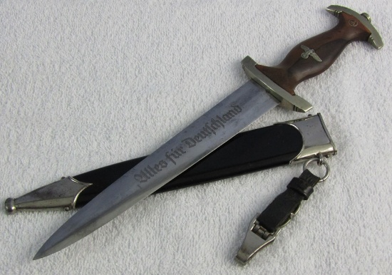 Early NSKK Dagger With Scabbard/ Leather Clip Hanger-"GEBR-BECKER SOLINGEN" Maker Marked
