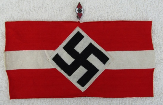 2pcs-Hitler Youth Member Pin-Multi Piece Armband W/Paper RZM Label