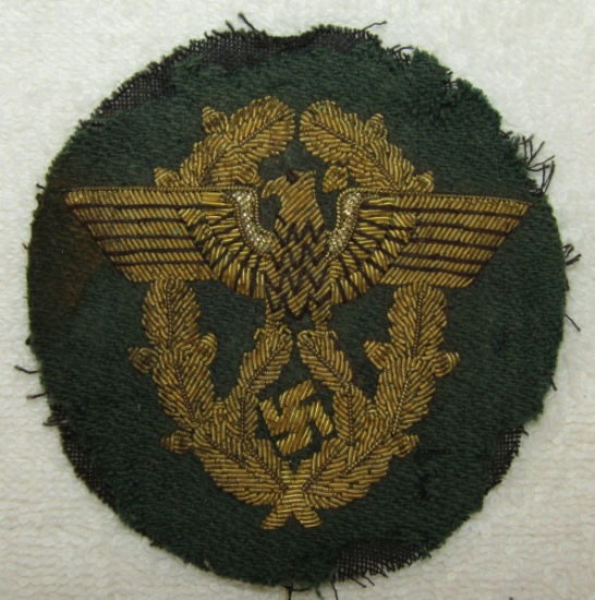 Rare WW2 Period Nazi Police General's Gold Bullion Sleeve Eagle