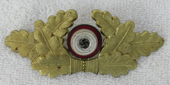 Nazi Political Leader Visor Cap Wreath Device-RZM Maker Marked