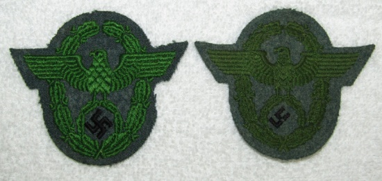 2pcs-WW2 Period Nazi Schutzpolizei Sleeve Patches-One Is An Error Patch