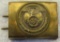 Early 2 Piece Stamped Brass Construction SA Belt Buckle For Enlisted-