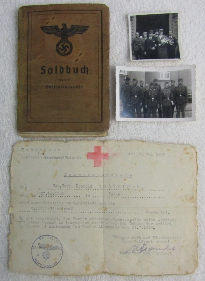 WW2 German Combat Medic Sold Buch/Photos/Document Authorizing Wear Of The Red Cross Armband