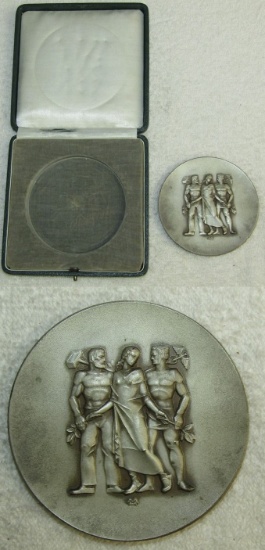 Scarce Weimar Period "For Many Years" Award Medallion For Industrial Service-Palantine/Rhine Region