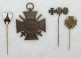 4pcs-WW1 Period German Soldier Award Stickpins-Honor Cross W/Swords