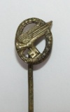 Scarce WW2 Period Luftwaffe Fallschirmjager Badge Stick Pin-Knurled Pin