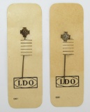 2pcs-WWII Period Third Reich Faithful Service Medal Stick Pins-Gold & Silver On LDO Cards