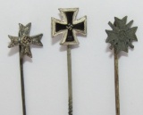 3pcs-WW2 Period 1st Class Iron Cross/1st Class War Merit Crosses W/Swords & Without