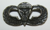 Scarce Japan Occupation Theater made  11th Airborne Paratrooper Wings-Hallmarked SILVER W/Pin Back