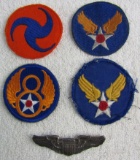 WW2 U.S. Army Air Force 8th AAF/HQ Patches-Sterling Full Size Pilot Wings-NS MEYER