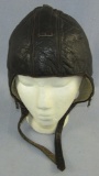 Scarce Early WW2/Russian Front Luftwaffe Leather Flight/Air Crew Cap-STRIEGEL & WAGNER