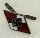 Scarce Original Hitler Youth Knife Enameled Grip Insignia W/Reverse 