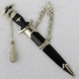 Post War Miniature SS Officer's Chained Dagger With Scabbard/Portepee