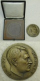 Early WW2 German Sports Award Medallion-Adolf Hitler Bust W/Case