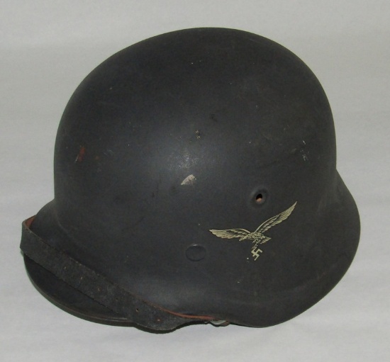 Excellent Condition Luftwaffe M40 Single Decal Helmet With Liner/RBNr Chin Strap