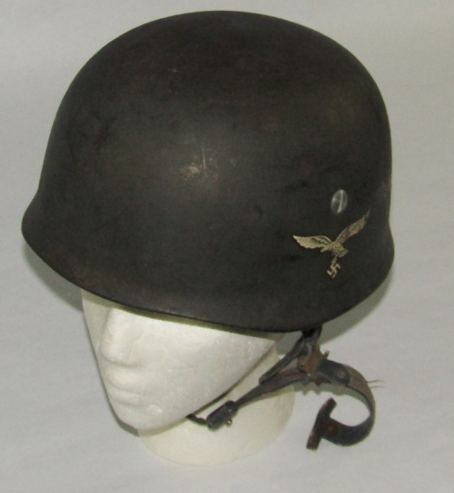 Stellar Example! Luftwaffe Fallschirmjager Helmet W/Liner/Straps-Slotted Spanner Bolts "ET68"