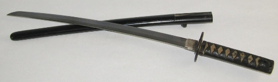 Koto Wakizashi Sword Blade In Samurai Style Mounts.