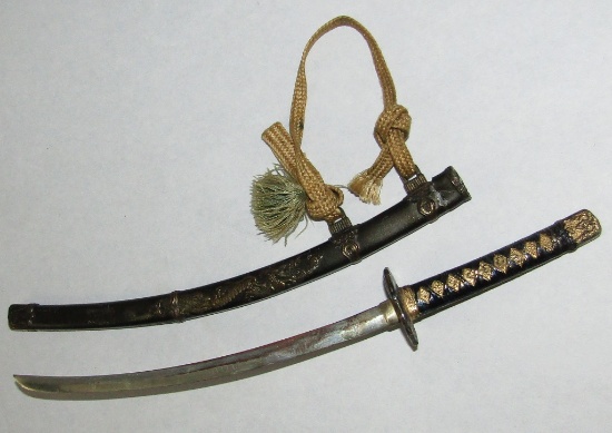 Circa  1940's Miniature Japanese katana Sword With Scabbard