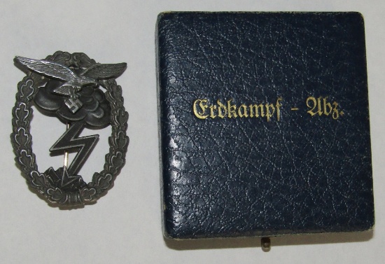 Luftwaffe Ground Assault Badge (GAB) Maker Marked "G.B."- W/Original Issue Case