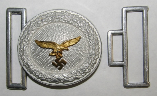 2nd Pattern Luftwaffe Officer's Brocade Belt Buckle With Keeper-Assmann Maker Marked