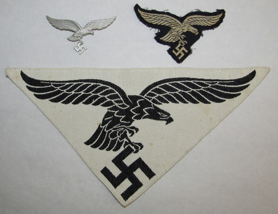 3pcs-Luftwaffe EM Breast Eagle/Visor Cap Eagle/Sports Shirt Insignia
