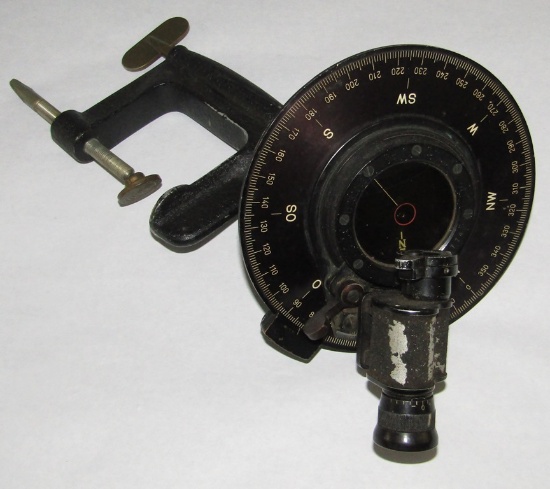 Extremely Rare WW2 Luftwaffe Fighter Pilot "PS6 PEILSCHEIBE" Magnetic Aiming Compass- C. PLATH?