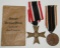 2pcs-2nd Class War Merit Cross Without Swords/Issue Packet-3rd Class With Ribbon