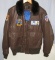 Vietnam War Period Type G-1 Leather Flight Jacket With Rare Squadron Patches-Pilot Name Patch