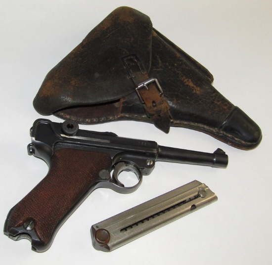 1918 Dated PO8 Luger By DWM-Numbers Matching-Unit Stamped W/Holster