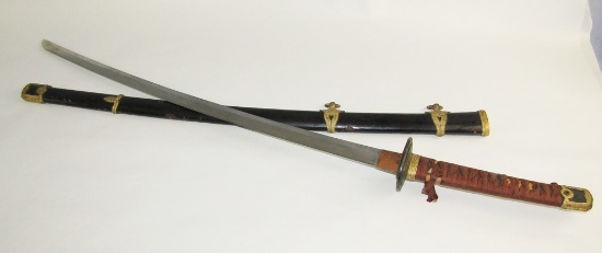 WW2 Era Japanese Naval Officer's  Kai Gunto Samurai Sword-Tang Is Signed "Yoshisada"