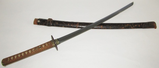 Koto Wakizashi in Samurai Style Mounts-Circa 1400-1500's Muromachi Period Blade