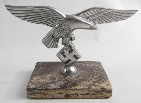 Pre/Early WWII Period Luftwaffe  Eagle Small Desk Sculpture W/Italian Marble Base