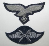 Luftwaffe Officer's Bullion Embroidered Breast Eagle/Specialty Sleeve Rate For Technical Flieger