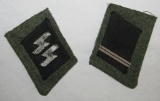 Waffen SS Latvian Grenadier Volunteer Uniform Collar Cut Offs. Metal SS Runic Insignia