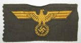 Wehrmacht-Coastal Artillery Bevo Embroidered EM Breast Eagle On Field Gray Rayon Base