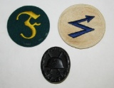 3pcs-WW2 Period Black Wound/2 Specialty Patches
