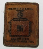 1936 Gautreffen Westfalen-Nord, Fabric Rally Badge W/Deutschland Erwache Standard