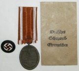 2pcs-WW2 German West Wall Labor Medal With Ribbon/Issue Packet-DVG Westmark (Lohr) Pin