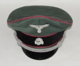 Reproduction Waffen SS Panzer Officer's Visor Cap For Display/Reenactor