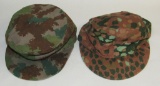 2pcs-Camo Field Caps For Hunting/Reenactor-One is Repro SS Pattern