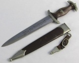 Early SA Dagger W/Anodized Scabbard/Leather Hanger- Scarce Maker 