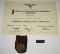 Luftwaffe Soldier Parade Mount Czech Annex Medal With Award Document/Prague Bar 