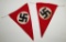 2pcs-WW2 German Rally/Parade Pennants-Unattached