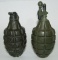 2pcs-U.S. Military Mark II Fragmentation Grenades-Both Are INERT-One Is Trench Art Lighter